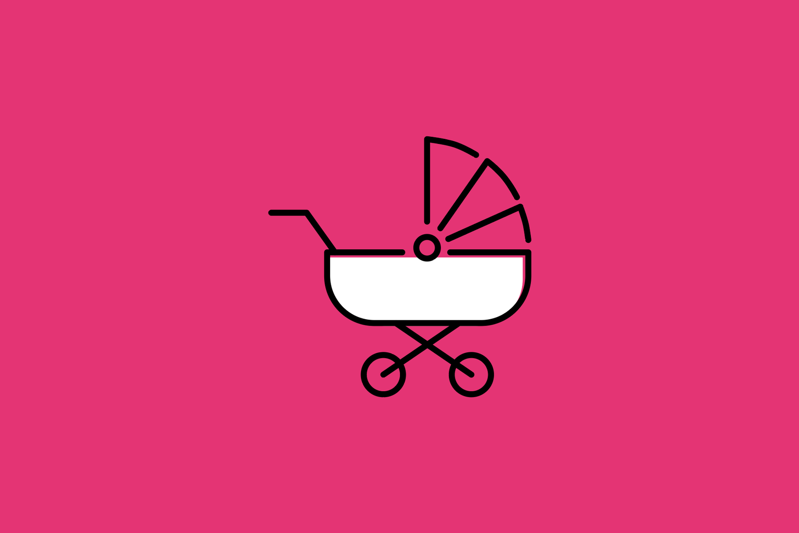 baby stroller on pink background