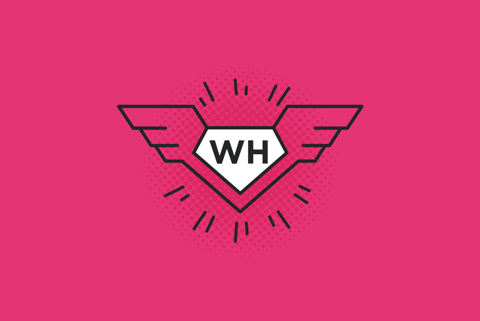 WH in superhero wings