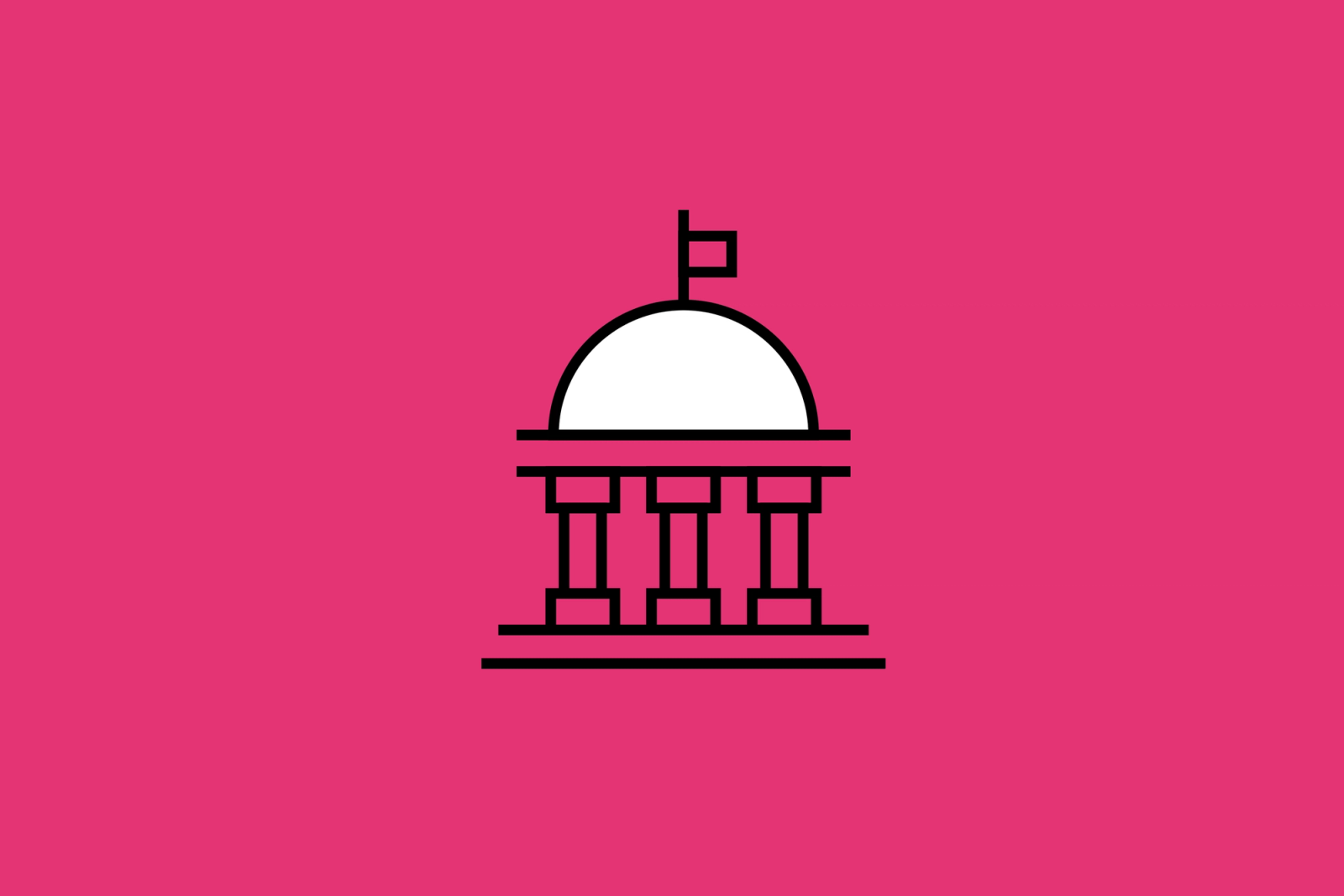 governmental building on pink background
