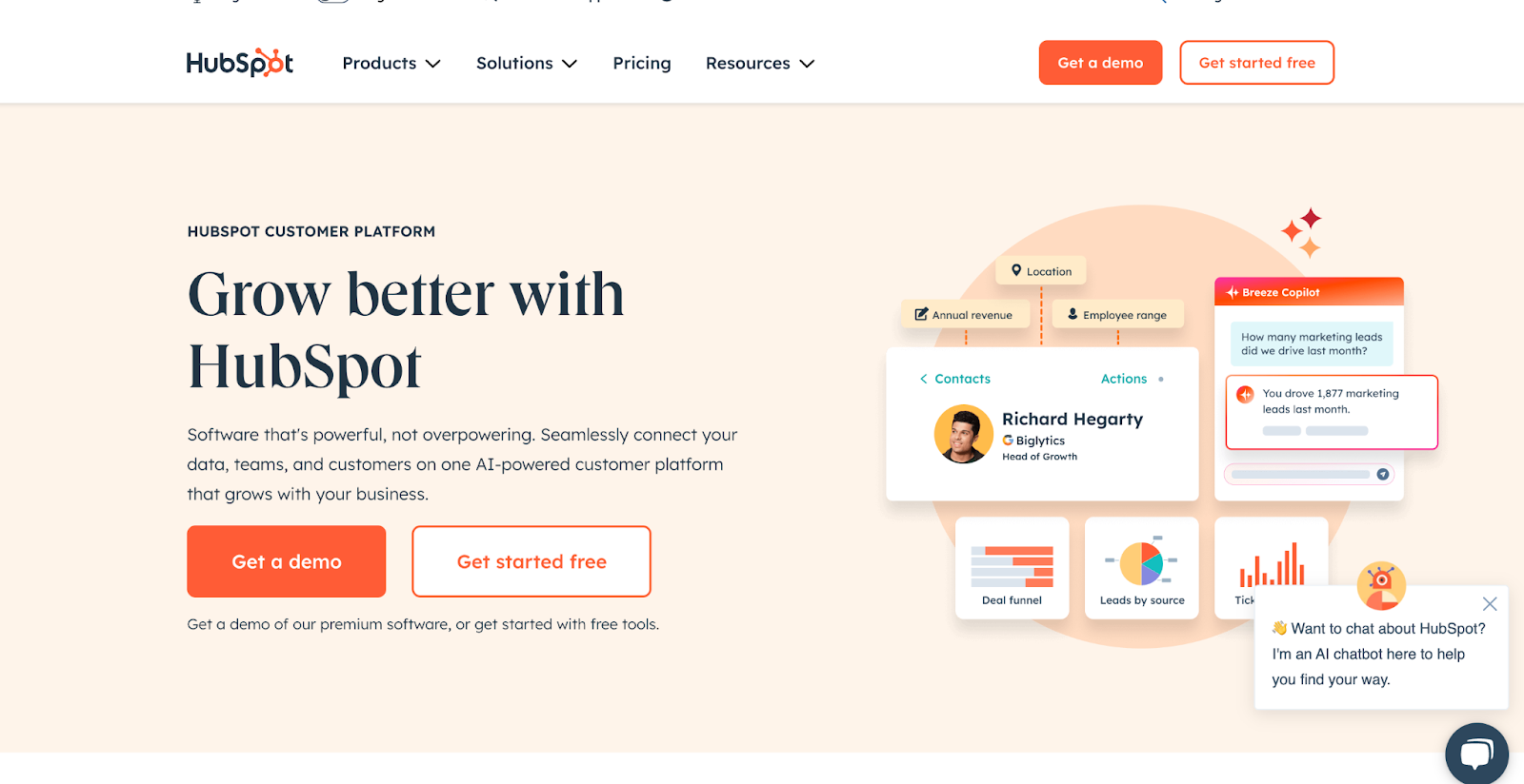 HubSpot のWebサイト