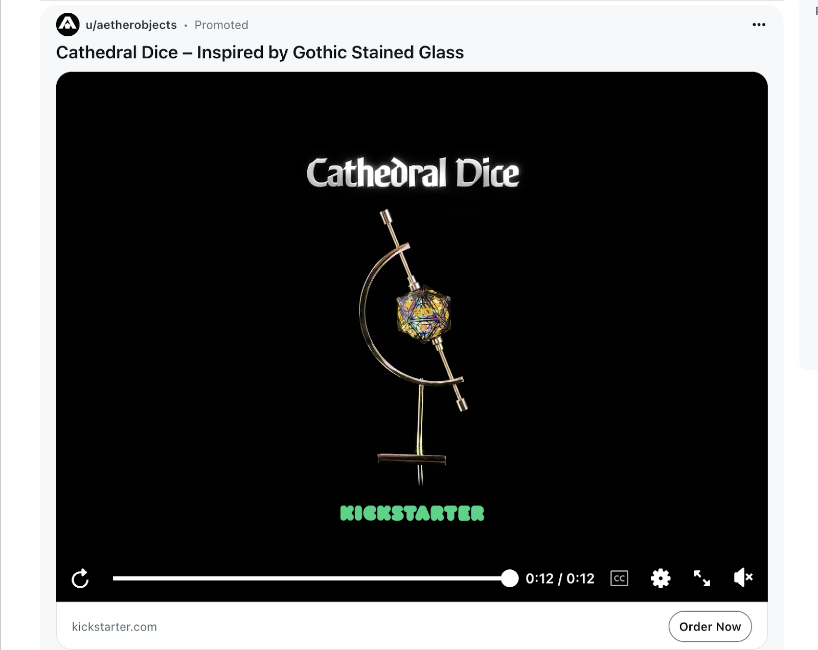 Reddit：動画広告の例