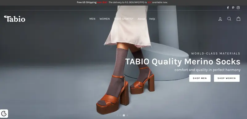 タビオウェブサイト：トップページ