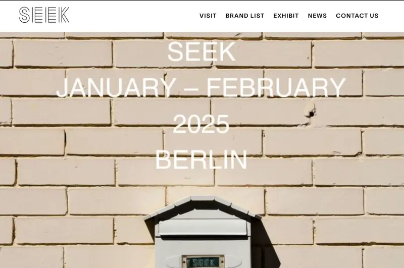 ファッション展示会：SEEK Webサイトページ