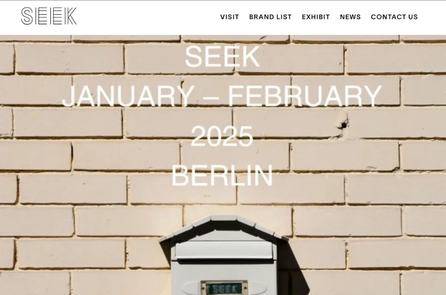 ファッション展示会:SEEK Webサイトページ