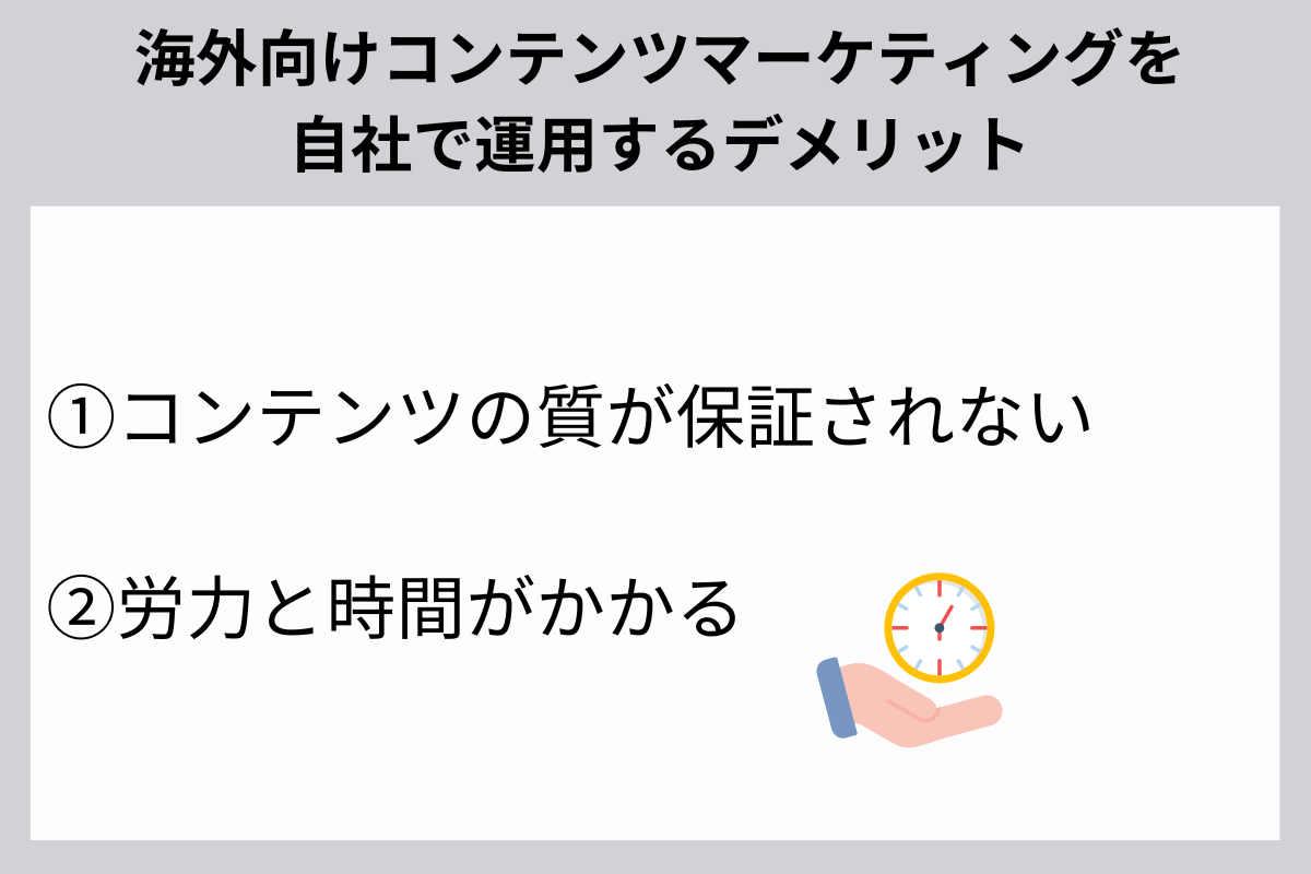 自社で海外向けコンテンツマーケティングを運用するデメリット