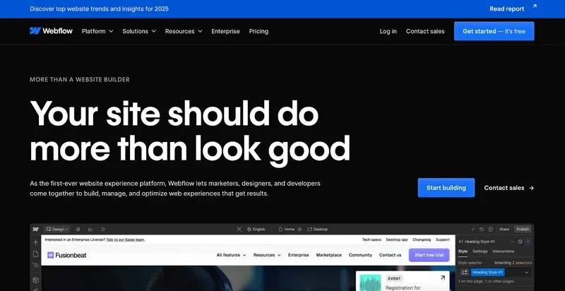 WebflowのWebサイト