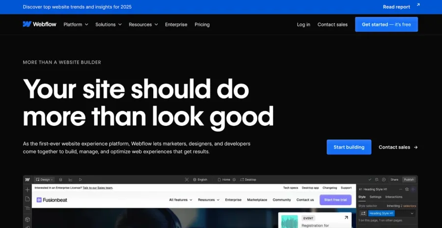 WebflowのWebサイト