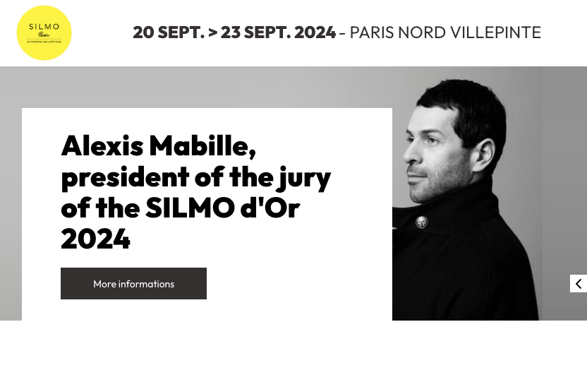 SILMO Paris（フランス）Webサイトページ