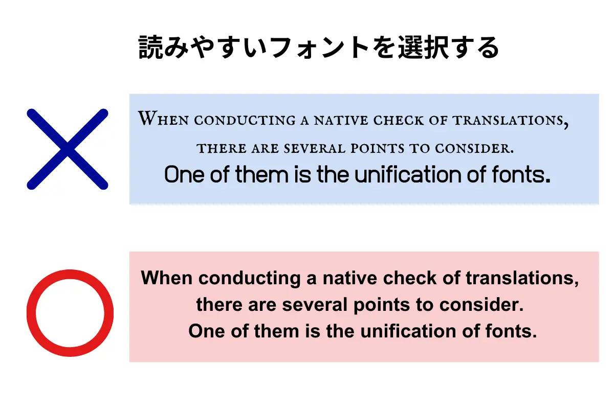読みやすいフォント選択