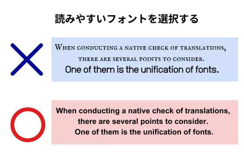 読みやすいフォント選択