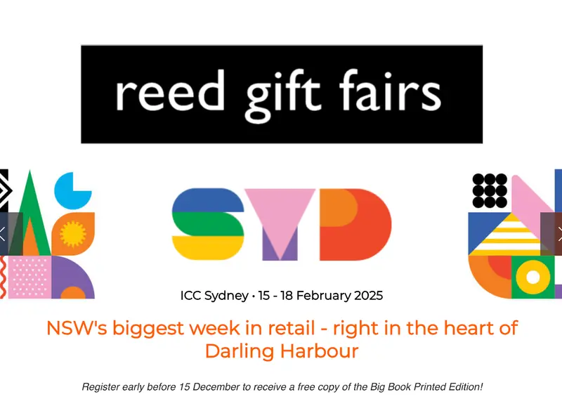 文房具＆ギフト展示会：Reed Gift Fairs Sydney Webサイトページ