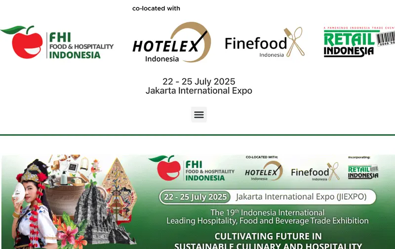オーガニック食品展示会：FHI - Food & Hospitality Indonesia Webサイトページ