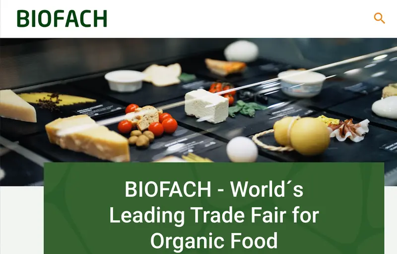 オーガニック食品展示会：BIOFACH - オーガニック食品見本市 Webサイトページ