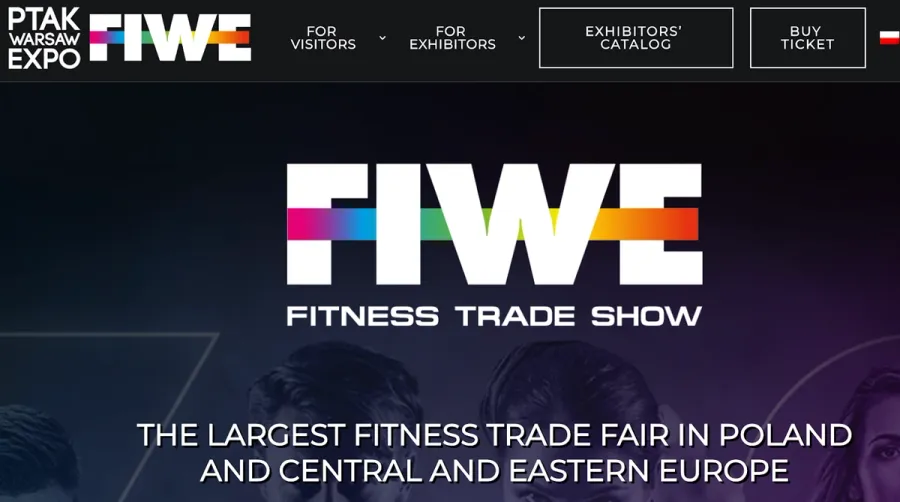 スポーツ用品展示会:FIWE - Fitness Trade Show Webサイトページ