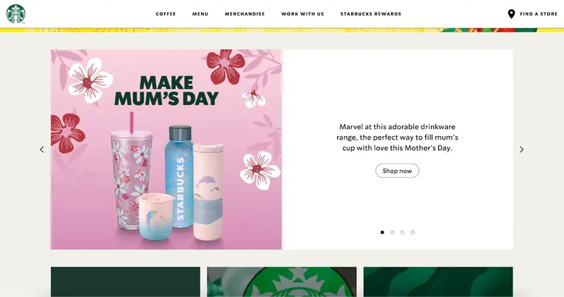 オーストラリア版 スターバックスのウェブサイト