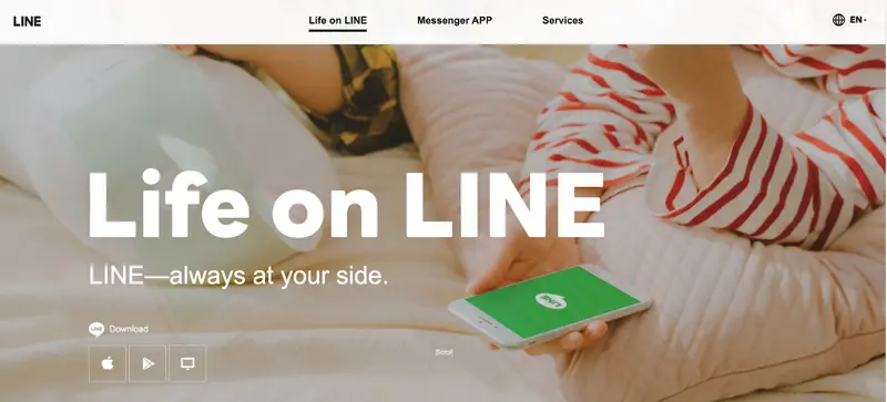 LINEのトップページ
