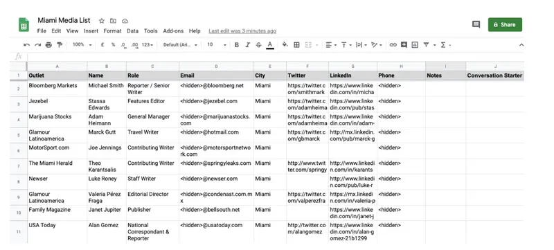 Excelシート：現地メディアリスト