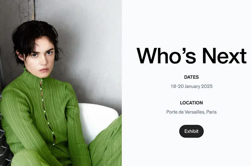 ファッション展示会：Who's Next Webサイトページ