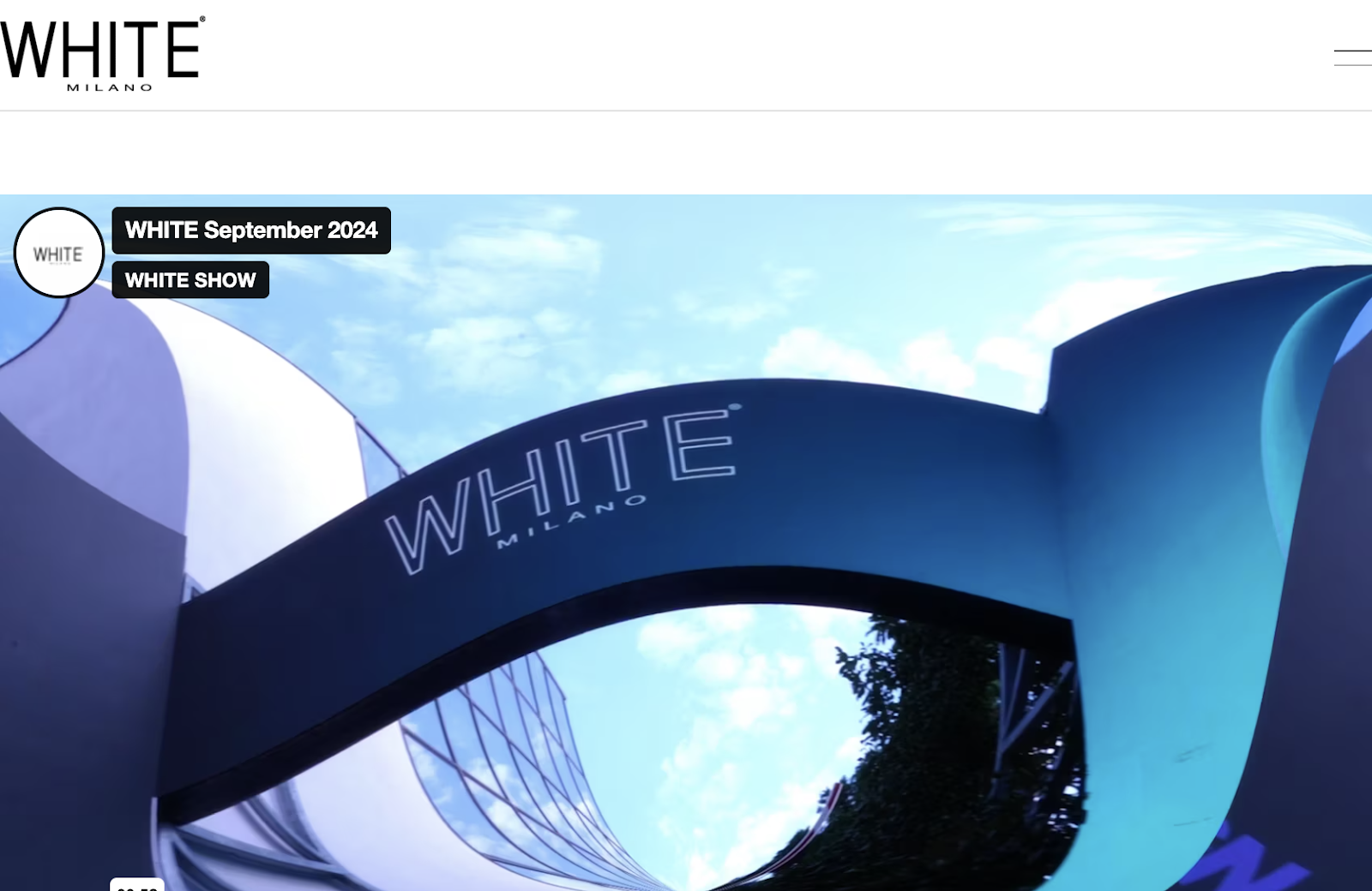 ファッション展示会：WHITE MILANO Webサイトページ