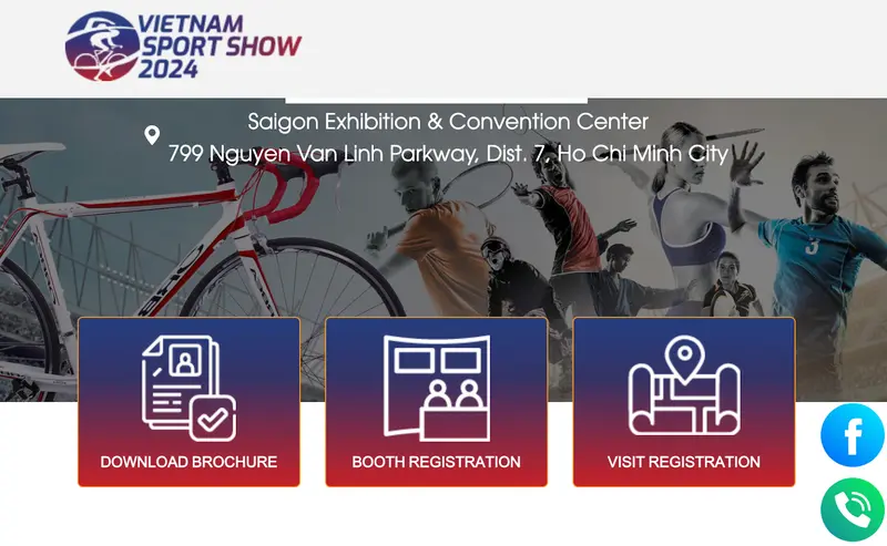スポーツ用品展示会：VIETNAM SPORT SHOW Webサイトページ
