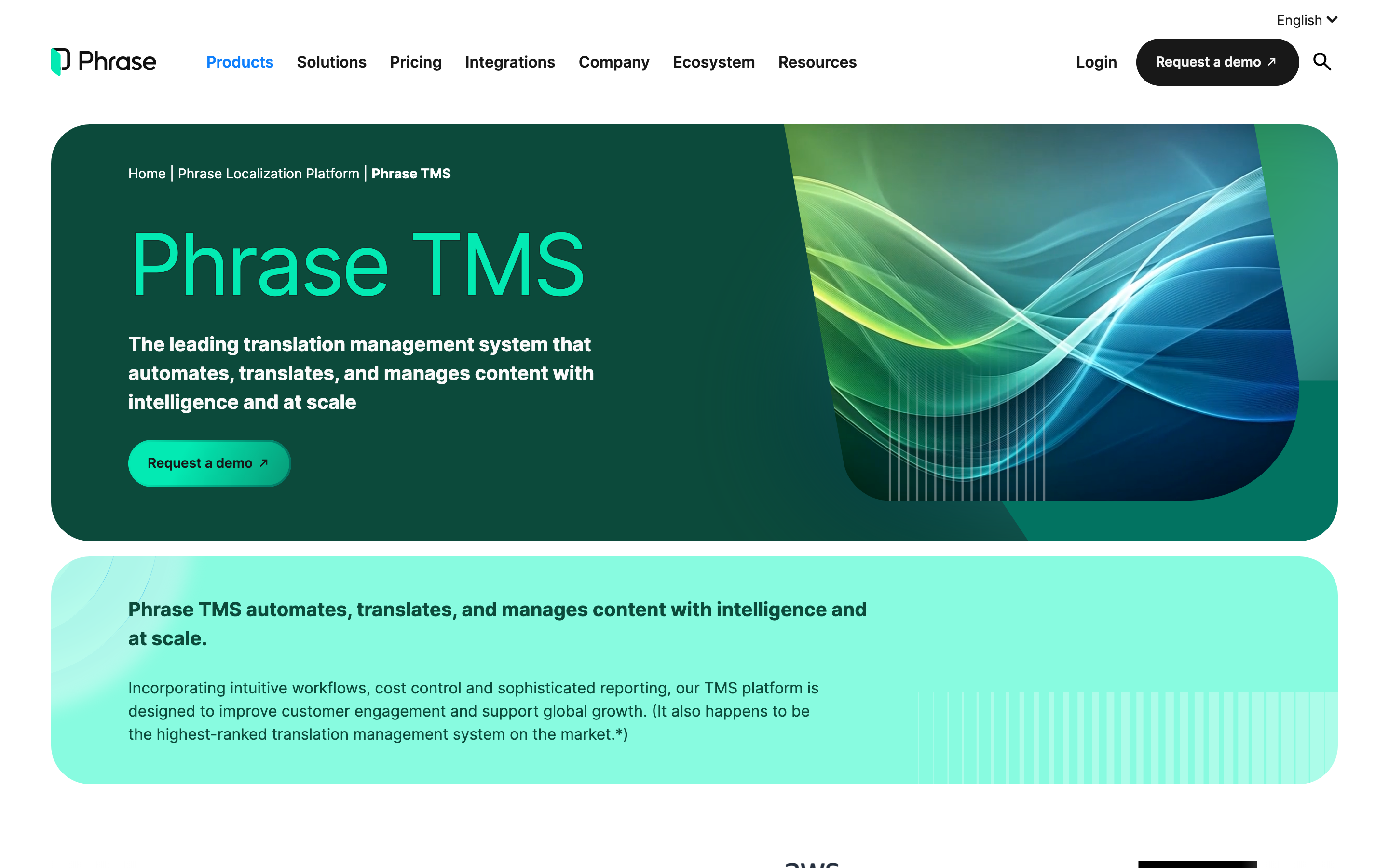 Phrase TMSのプラットフォーム紹介ページ。翻訳メモリ・用語集・多言語ワークフローを統合する代表的なTMS
