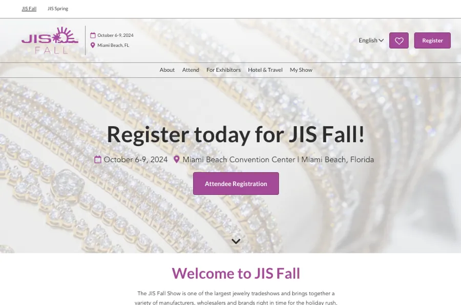 JIS Fall Webサイトページ