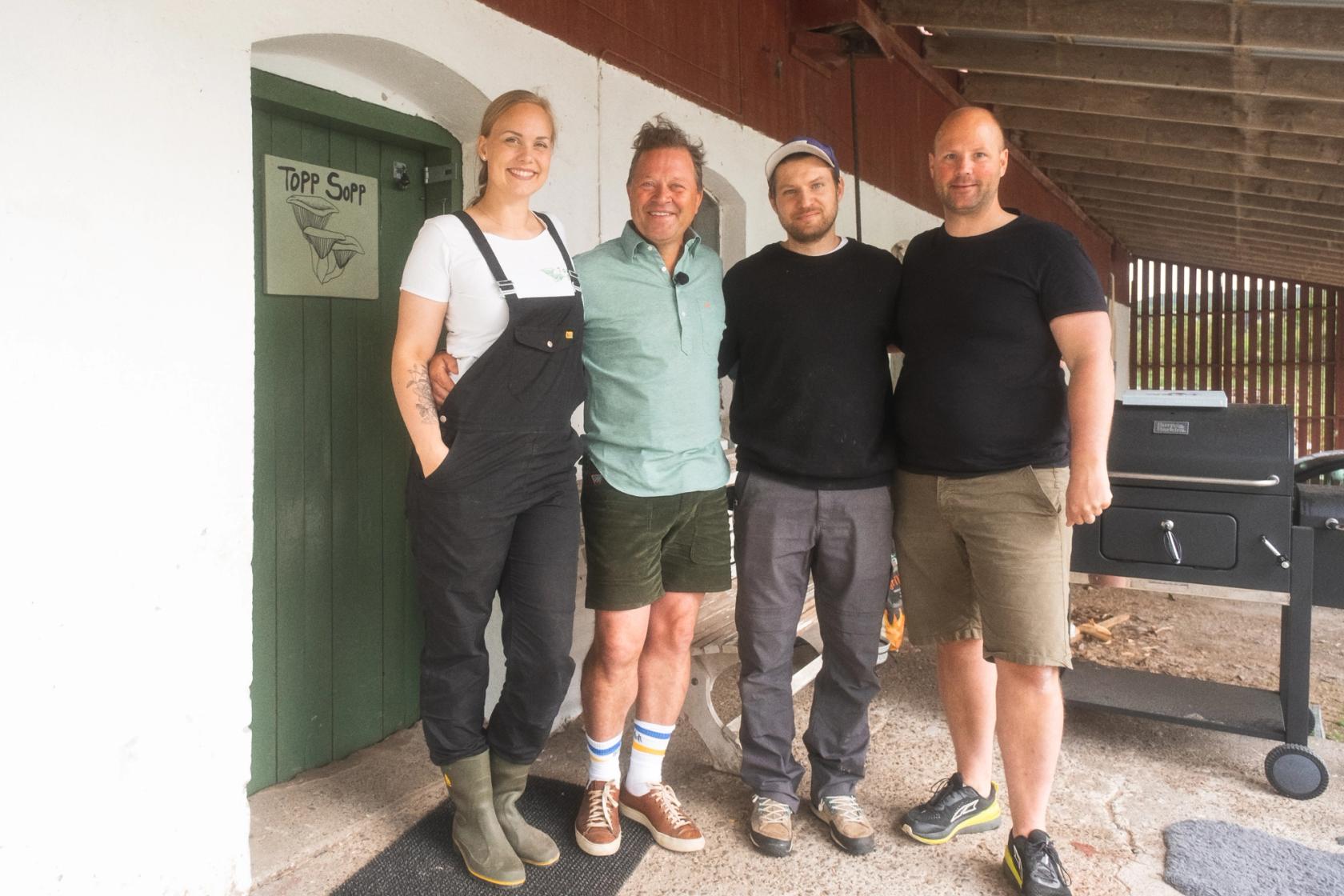 Soppen til Ingrid og Joakim dyrkes på kaffegrut fra kaffebarer i Stavanger, sagflis og dyrkningsavfall fra andre bønder.