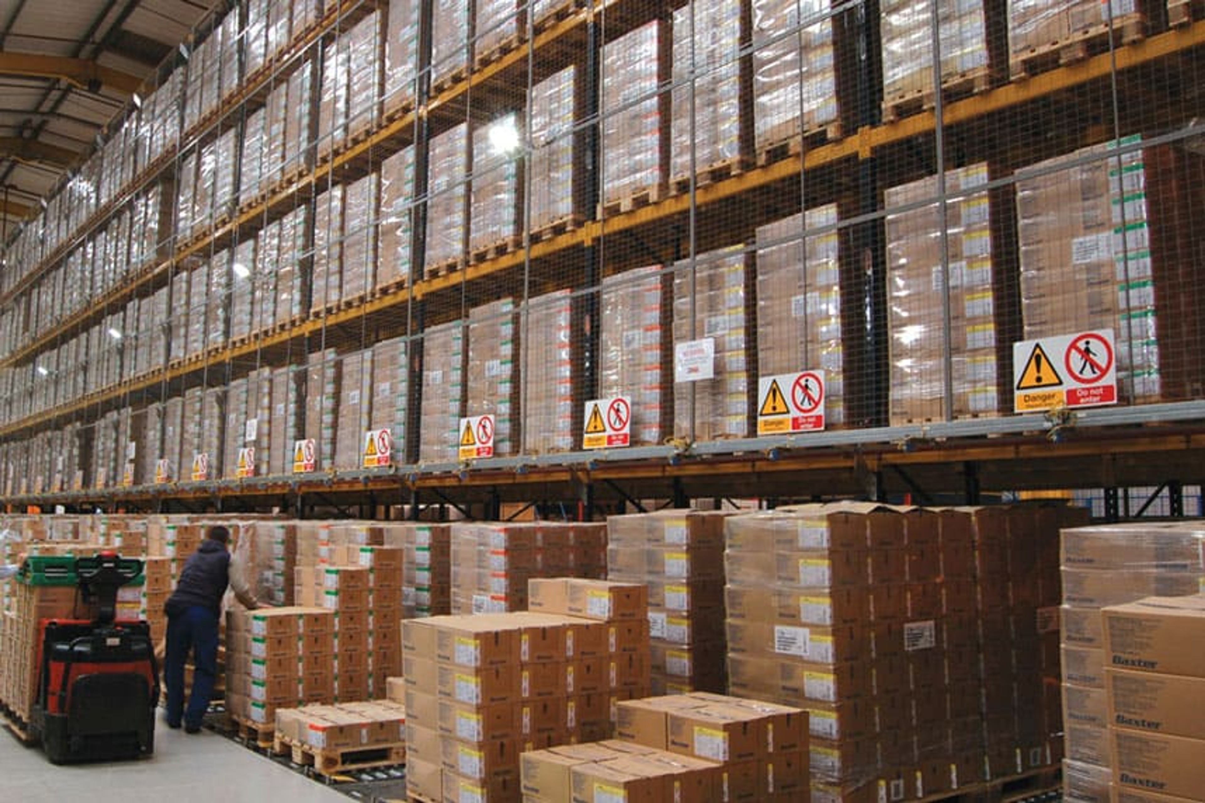 Pallet racking in warehouse