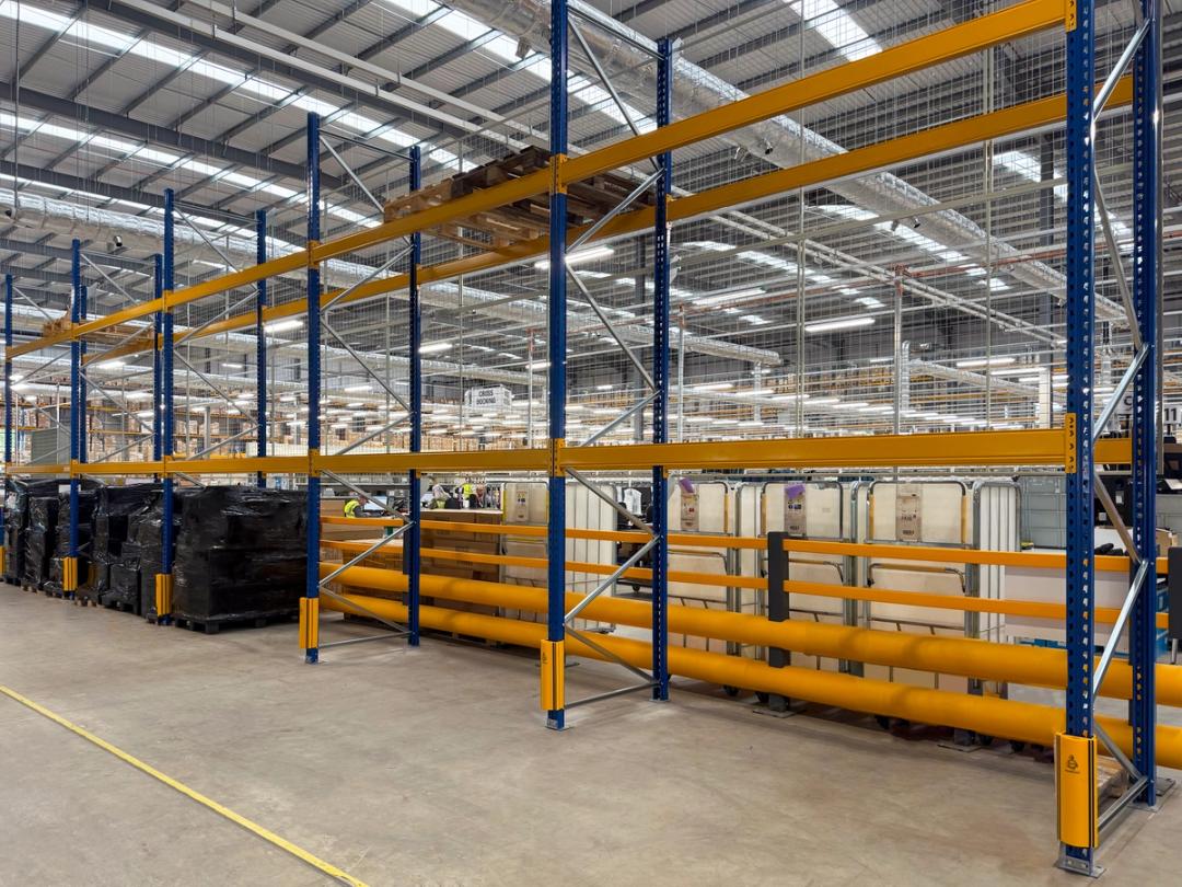 pallet racking shelves fully stocked