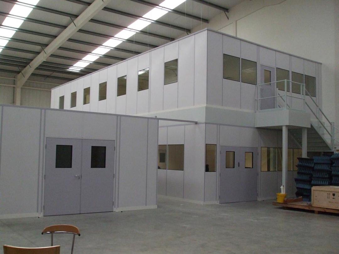 Temporary rooms in warehouse