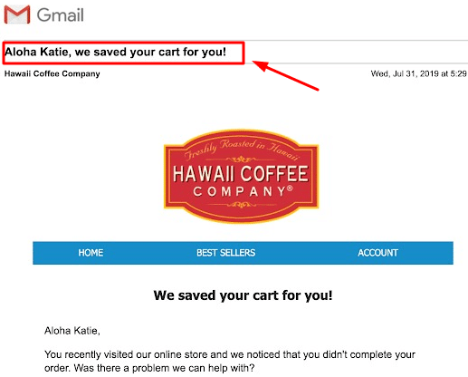 Hawaiian Coffee Example