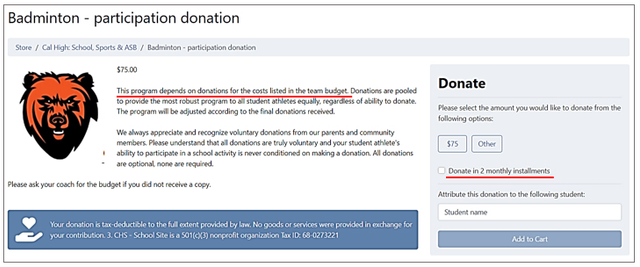 Donation Example