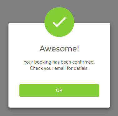 Regpack screenshot: Booking Conformation
