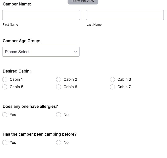 Camp Registration Form