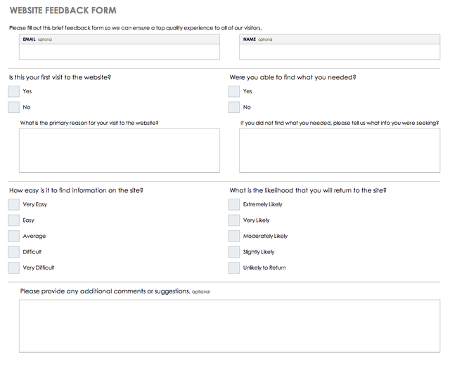 Website Feedback Form