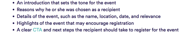 Framework For The Ideal Body Of An Event Promotion Email
