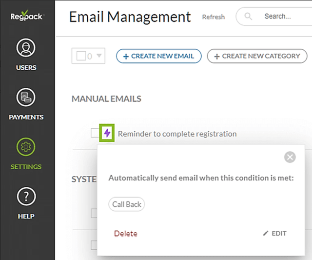 Regpack Email Management