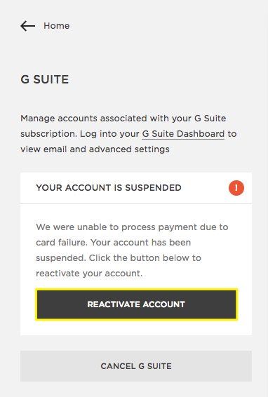 gsuite reactivation