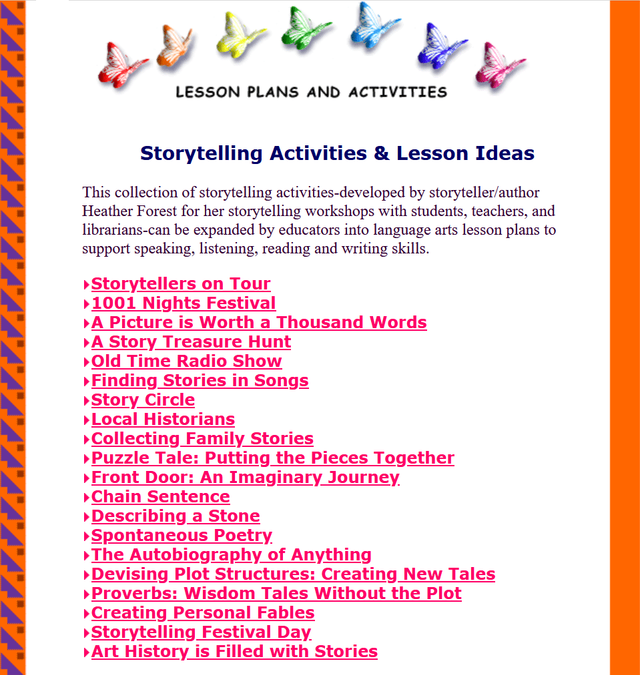 A list of 20 afterschool activities written by Heather Forest.