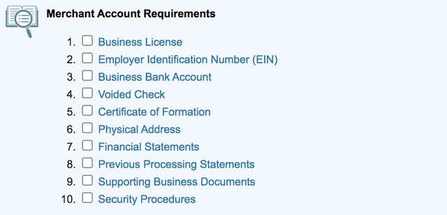 Merchant Account Requirements