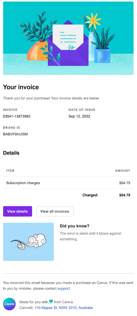 Canva Invoice