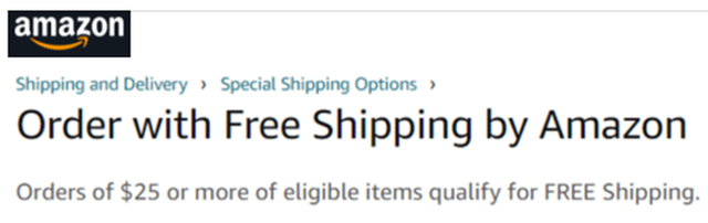 Regpack screenshot: Amazon Free Shipping