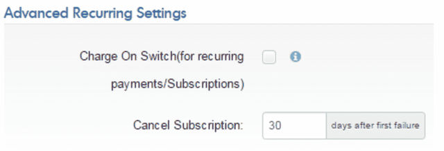 Advanced Recurring Settings