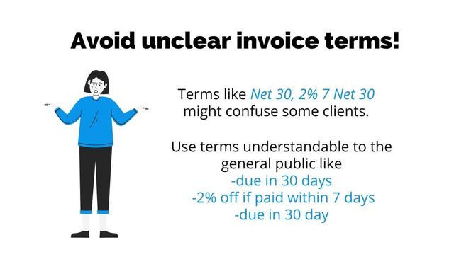  unclear invoice terms