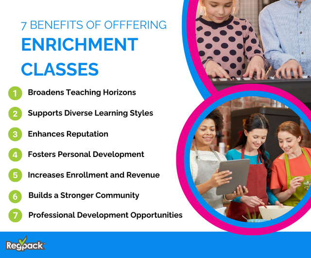 7 benefits of offering enrichment classes infographic 