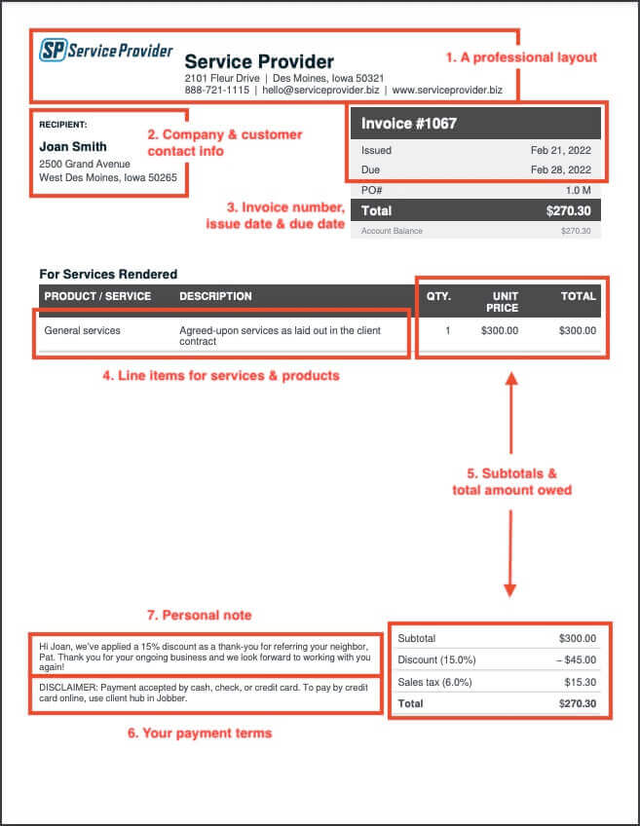 Service Provider Invoice