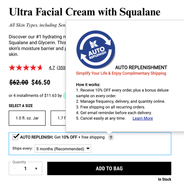 Auto Replenish Feature