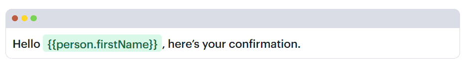 How to personalize the name on an email.