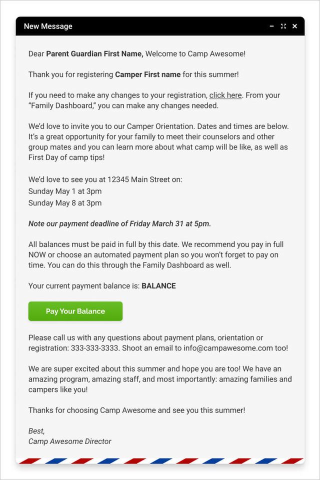 Confirm your customer's registration with a well-written registration confirmation email!