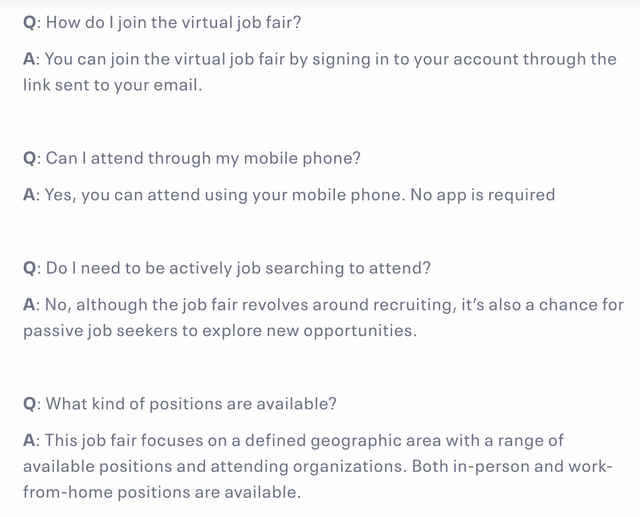FAQ Section For DiversityXs Virtual Job Fair